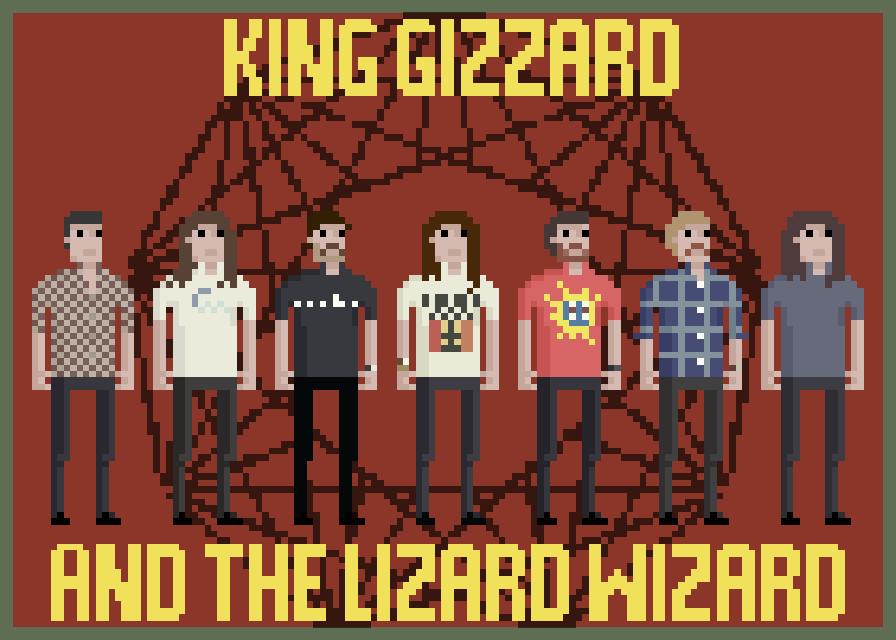 King Gizzard and the Lizard Wizard Pixel Art